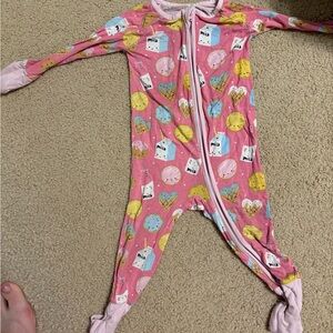 Little Sleepies Pink Footies with Zipper Closure and Full Body Coverage